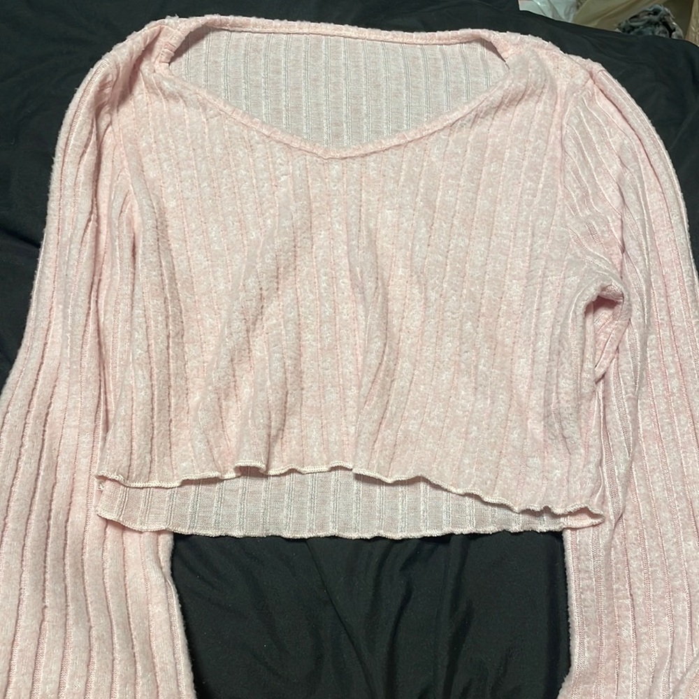 Pink crop top sweater
